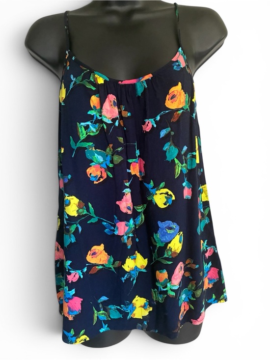 Merona Tops - Navy Coquette Indie Sleaze Fairycore Floral Spaghetti Strap Cami Tank Top Sz S